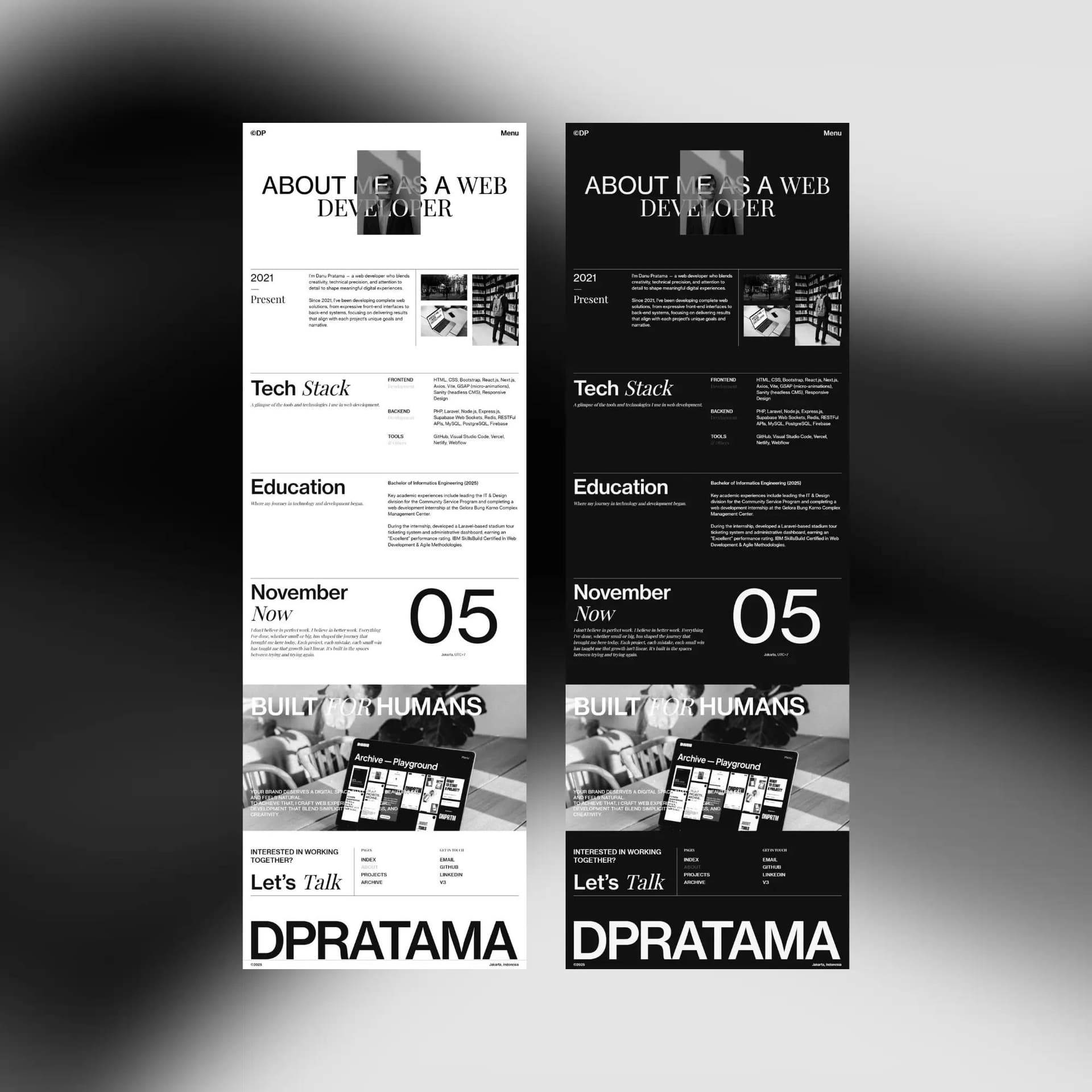 Personal Portfolio — Image 4 by Danu Pratama as a Web Developer