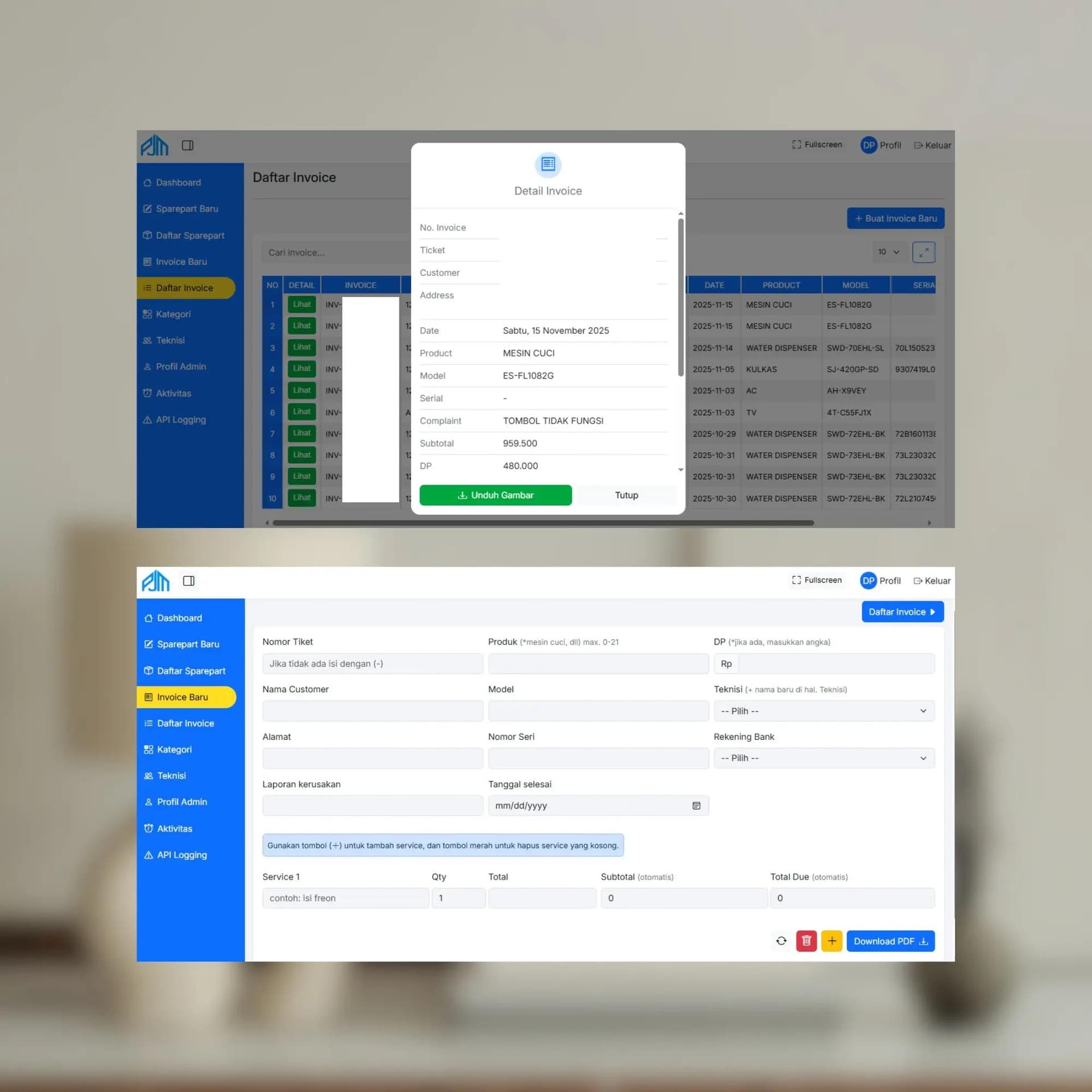Service Hub System — Image 2 by Danu Pratama as a Web Developer