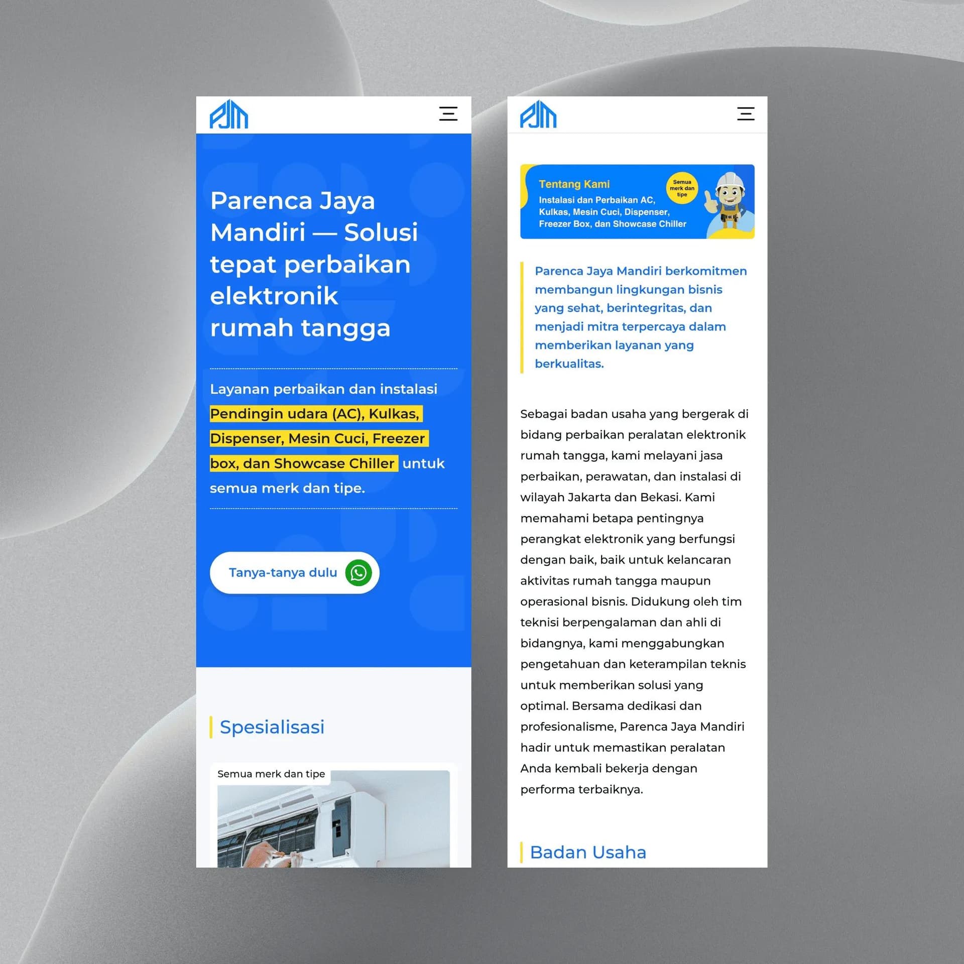 PJM Company Profile — Image 2 by Danu Pratama as a Web Developer