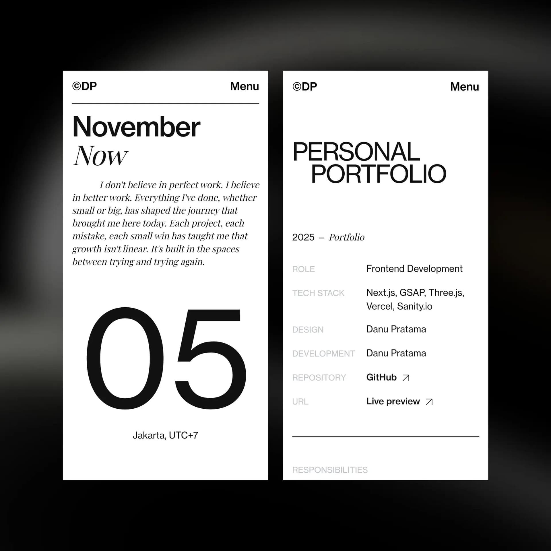 Personal Portfolio — Image 3 by Danu Pratama as a Web Developer