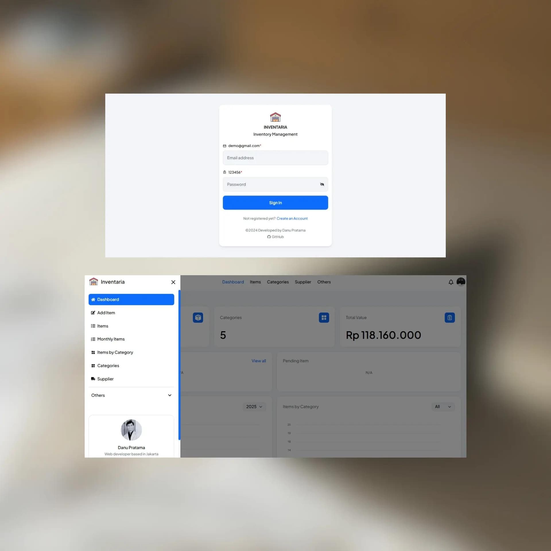 Inventory Control App — Image 1 by Danu Pratama as a Web Developer